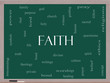Faith Word Cloud Concept on a Blackboard