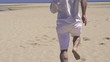 Man running on beautiful beach, super slow motion, 240fps