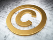 Illustration : Law concept: Golden Copyright on digital background Law concept: Golden Copyright on digital background