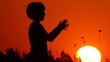 silhouettes of volleyball players