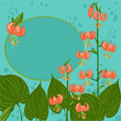 Blue background with  lily