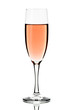 Glass of rose wine isolated