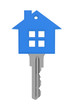 Illustration: Blue house with key Blue house with key