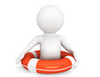 3d person with life-buoy