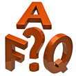 Orange illustration of frequently asked questions icon