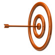 Illustration: Orange illustration of target and arrow Orange illustration of target and arrow