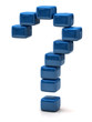 Question mark made of blue cubes