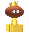 Rugby ball on the cup with crown