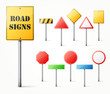 Set of road signs