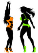 Dancing women in bikinis