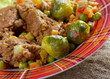 vegetables with spices and mincemeat