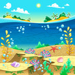 Vector: Under the sea. Under the sea.