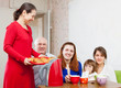 family communicate over tea