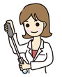 白衣の女性　実験、検査