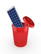 Solar Battery in recycle bin.