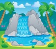 Vector: Image with waterfall theme 2 Image with waterfall theme 2