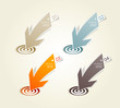 Four colored paper arrows with place for your own text.