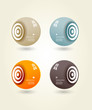Four colored speakers with place for your own text.