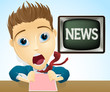 Shocked TV news presenter