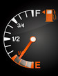 gas tank with empty and full signs on black