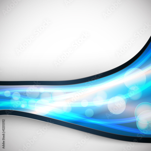 Vector: background with blue flowing lights and lines background with blue flowing lights and lines