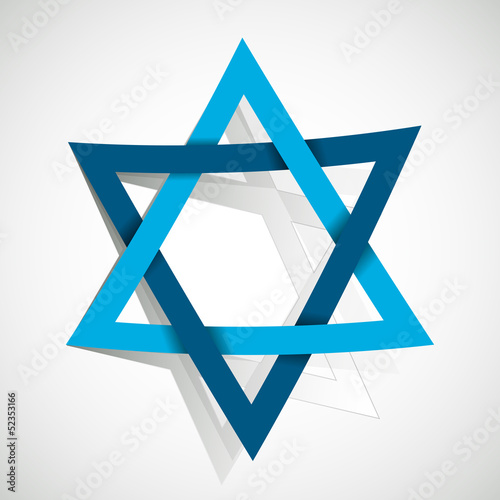 Vector: star of david made of paper cut out star of david made of paper cut out