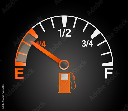 Vector: gas tank with empty and full signs gas tank with empty and full signs