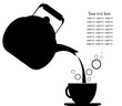 Sample text and coffee pot vector design