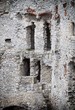 Medieval stone castle ruins, illustration