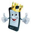 Vektor: Phone man with crown Phone man with crown
