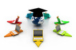 3d e-learning concept.