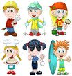 Kids professions hobbies clipart cartoon vector illustration