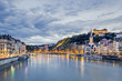 Photo: Saone river in Lyon city at evening Saone river in Lyon city at evening