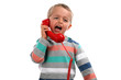Shouting into a telephone