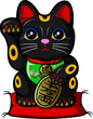 招き猫　黒