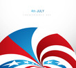 American USA flag american independence day vector illustration