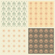 Set of four seamless pattern in retro style