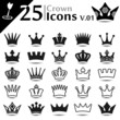 Crown icons set, basic series