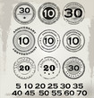 Grunge anniversary rubber stamp set