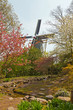Dutch windmill with spring garden. Keukenhof. Lisse.
