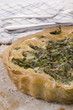 freshly baked spinach quiche