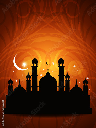 Vector: religious vector eid background with mosque. religious vector eid background with mosque.