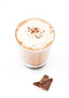 Iced blended frappe coffee on white background