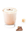 Iced blended frappe coffee on white background