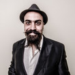 long beard and mustache hipster