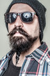 long beard and mustache hipster