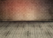 Empty room with dirty floorboards