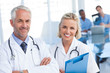 Doctors holding blue file