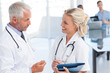 Two doctors speaking to each other