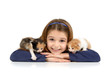 Girl with baby cats